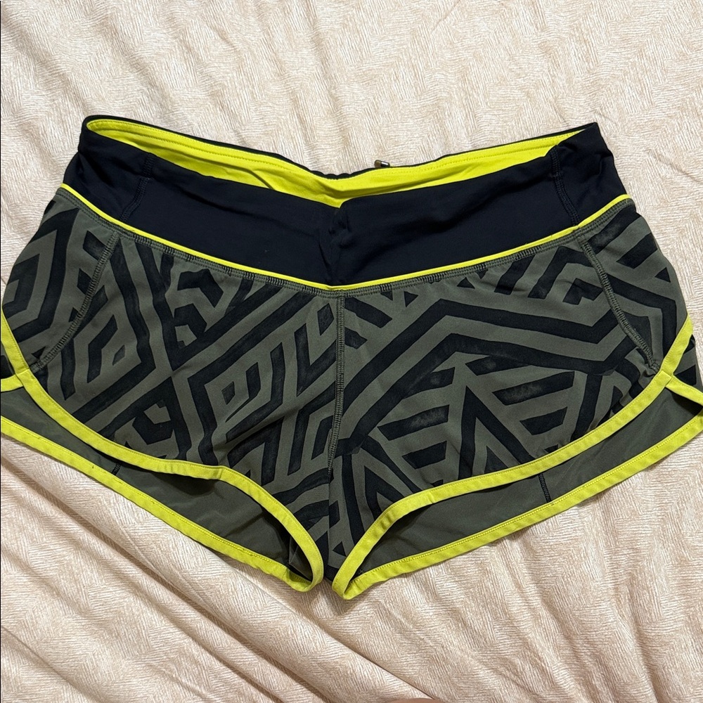 lululemon athletica Black and Yellow Athletic Shorts